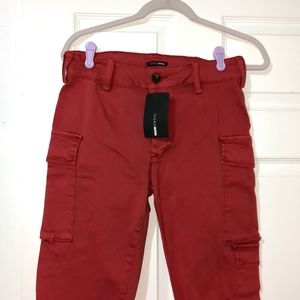 NWT FASHION NOVA burnt orange cargo jean shorts